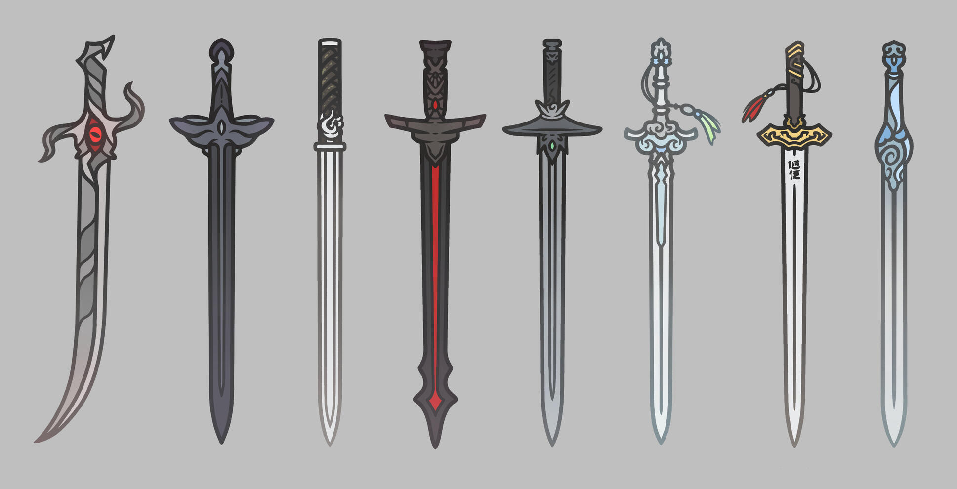 Danmei Sword Pins (concept)