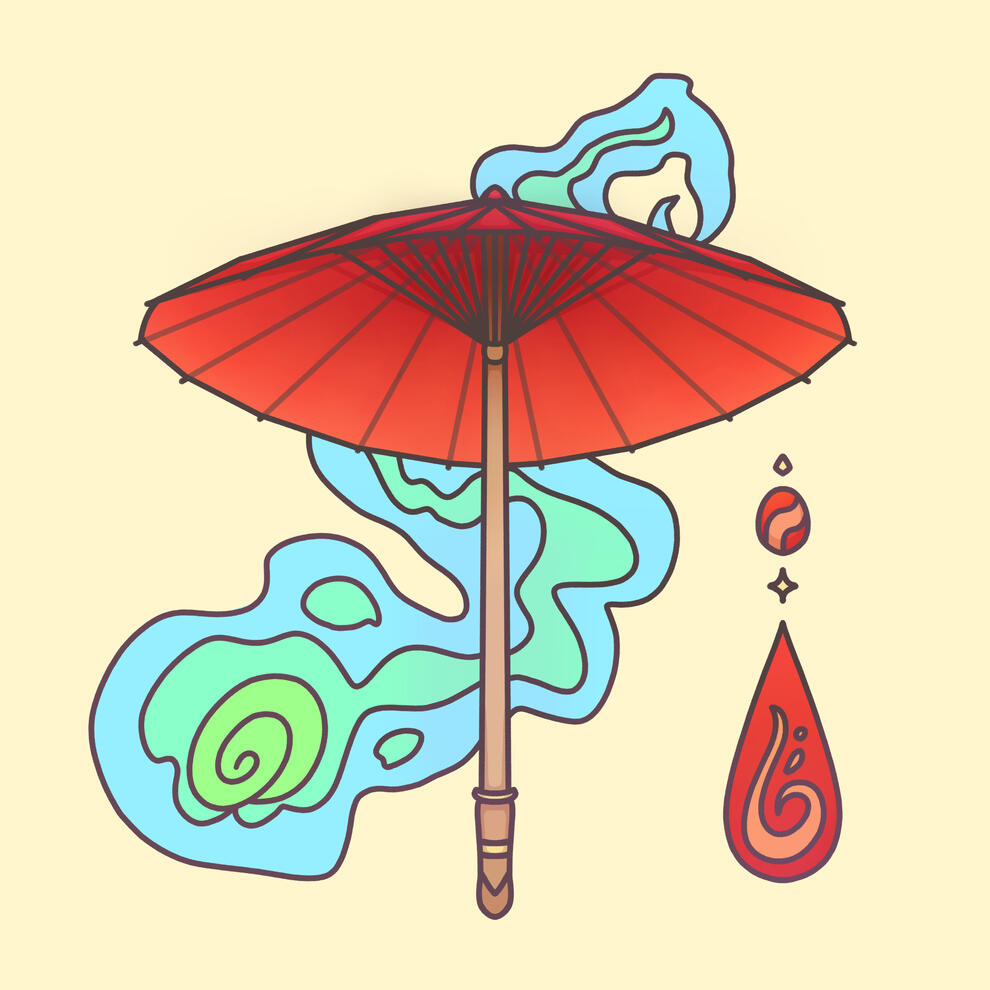Crimson Rain Umbrella