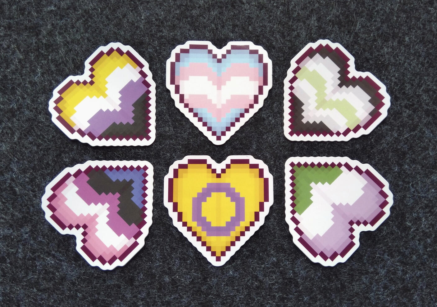 Pixel Pride Heart Stickers