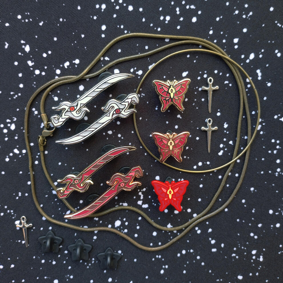 P4P Crimson Rain Pins